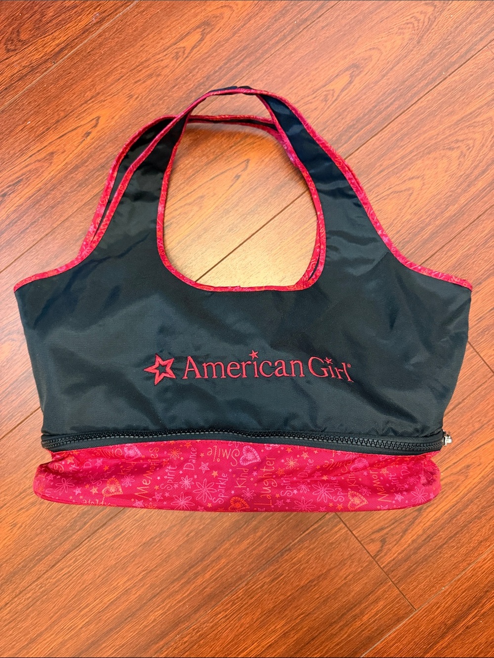 American Girl Black and Red Reversible Tote